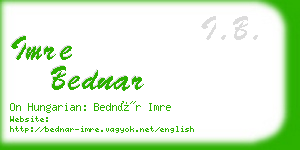 imre bednar business card